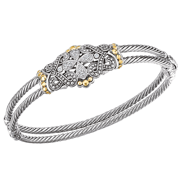 Sterling silver and diamond bracelet
