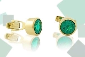 Custom Chatham emerald cuff links