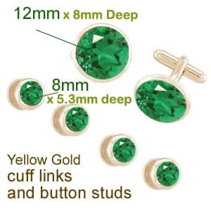 Mock Up for emerald button studs and cuff links