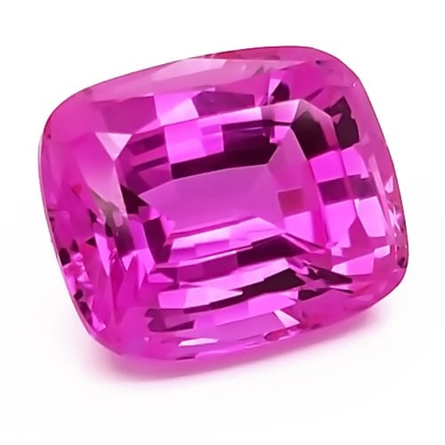 Chatham cushion cut pink sapphire