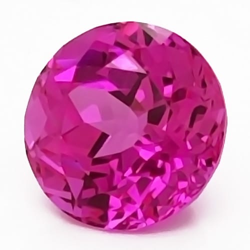 8x8mm Chatham Lab-Grown Heart Shaped Pink Sapphire, Weighs 2.40-2.93 Ct.